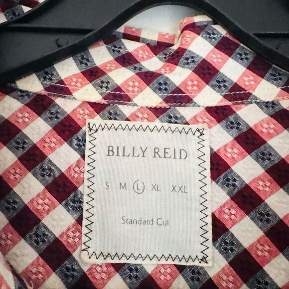 Billy Reid Red/Black Gingham Button Down Shirt Size Large - Picture 4 of 5